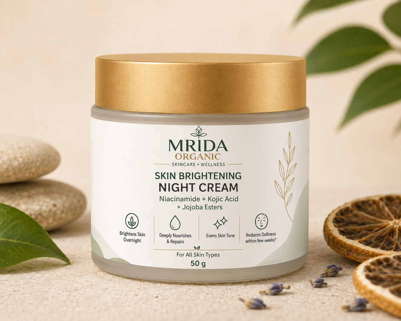 Mrida Organic skin brightening night cream