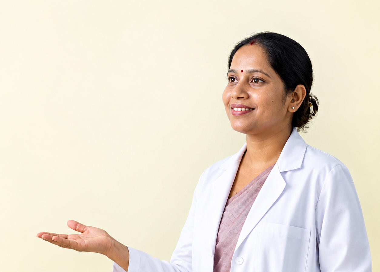 A skincare professional sharing a thoughtful recommendation